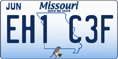 MO license plate EH1C3F