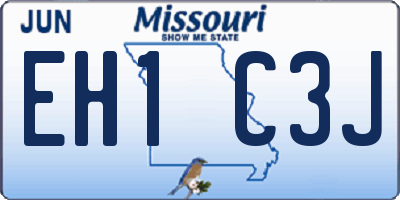 MO license plate EH1C3J