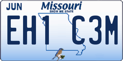 MO license plate EH1C3M