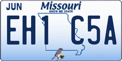 MO license plate EH1C5A