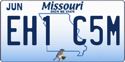 MO license plate EH1C5M