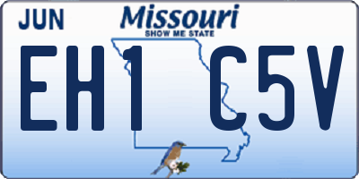 MO license plate EH1C5V