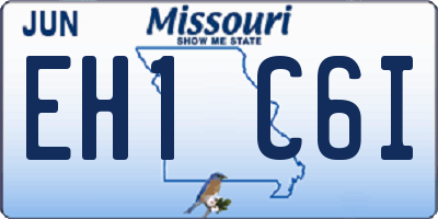 MO license plate EH1C6I
