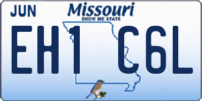 MO license plate EH1C6L