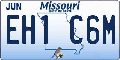 MO license plate EH1C6M