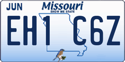MO license plate EH1C6Z