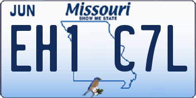 MO license plate EH1C7L