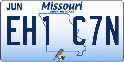 MO license plate EH1C7N