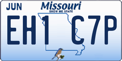 MO license plate EH1C7P