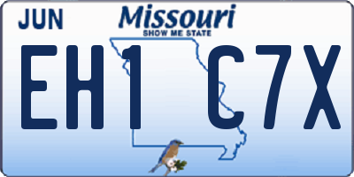 MO license plate EH1C7X