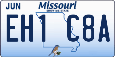 MO license plate EH1C8A