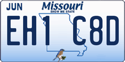 MO license plate EH1C8D