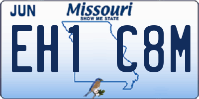 MO license plate EH1C8M