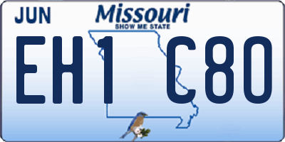 MO license plate EH1C8O