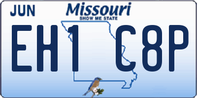 MO license plate EH1C8P