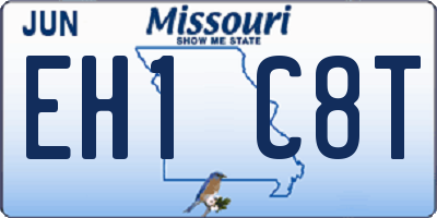 MO license plate EH1C8T