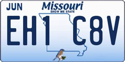 MO license plate EH1C8V