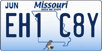 MO license plate EH1C8Y