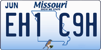 MO license plate EH1C9H