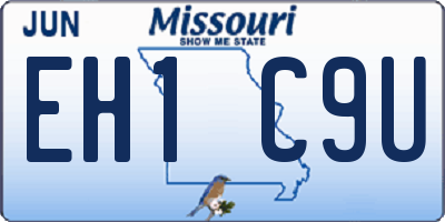 MO license plate EH1C9U