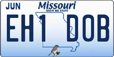 MO license plate EH1D0B