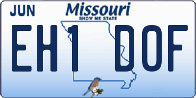 MO license plate EH1D0F