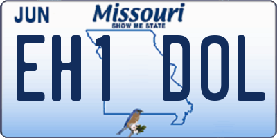 MO license plate EH1D0L