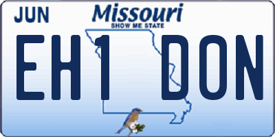 MO license plate EH1D0N