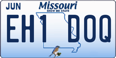 MO license plate EH1D0Q