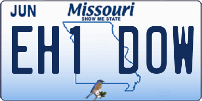 MO license plate EH1D0W