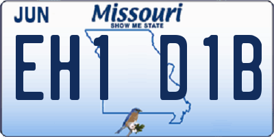 MO license plate EH1D1B