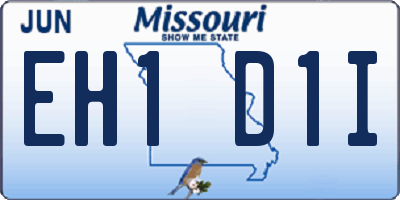 MO license plate EH1D1I