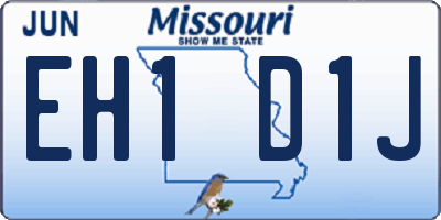 MO license plate EH1D1J
