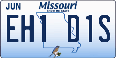 MO license plate EH1D1S