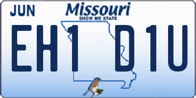 MO license plate EH1D1U
