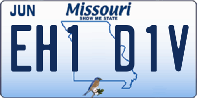 MO license plate EH1D1V