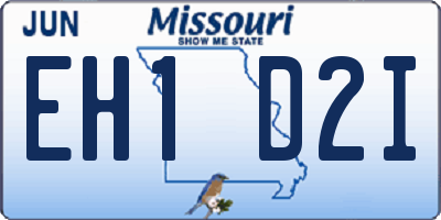 MO license plate EH1D2I