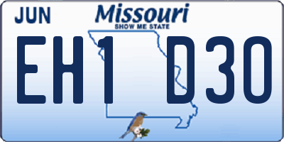 MO license plate EH1D3O
