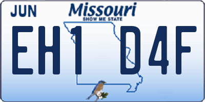 MO license plate EH1D4F