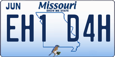 MO license plate EH1D4H
