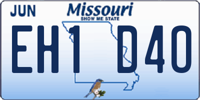MO license plate EH1D4O