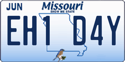 MO license plate EH1D4Y