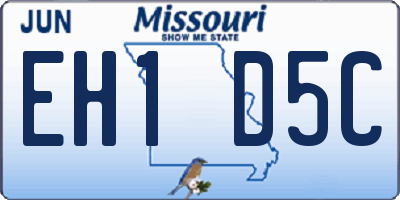 MO license plate EH1D5C