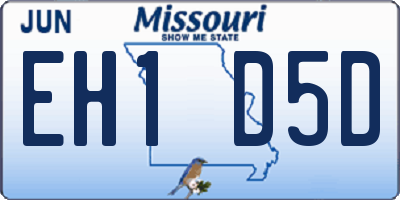 MO license plate EH1D5D
