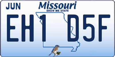 MO license plate EH1D5F