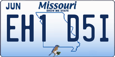 MO license plate EH1D5I