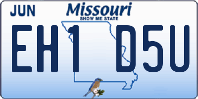 MO license plate EH1D5U