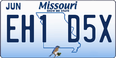 MO license plate EH1D5X
