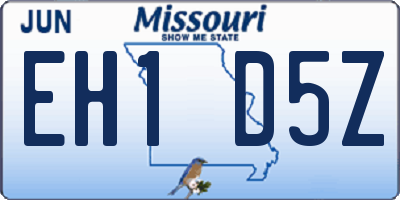 MO license plate EH1D5Z