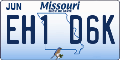 MO license plate EH1D6K